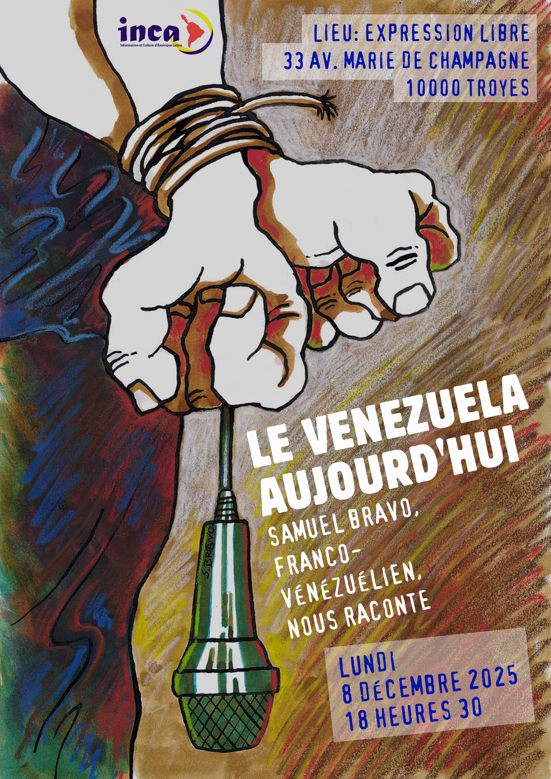 Rencontre, Samuel Bravo, Venezuela, Troyes, sociale, Amérique Latina