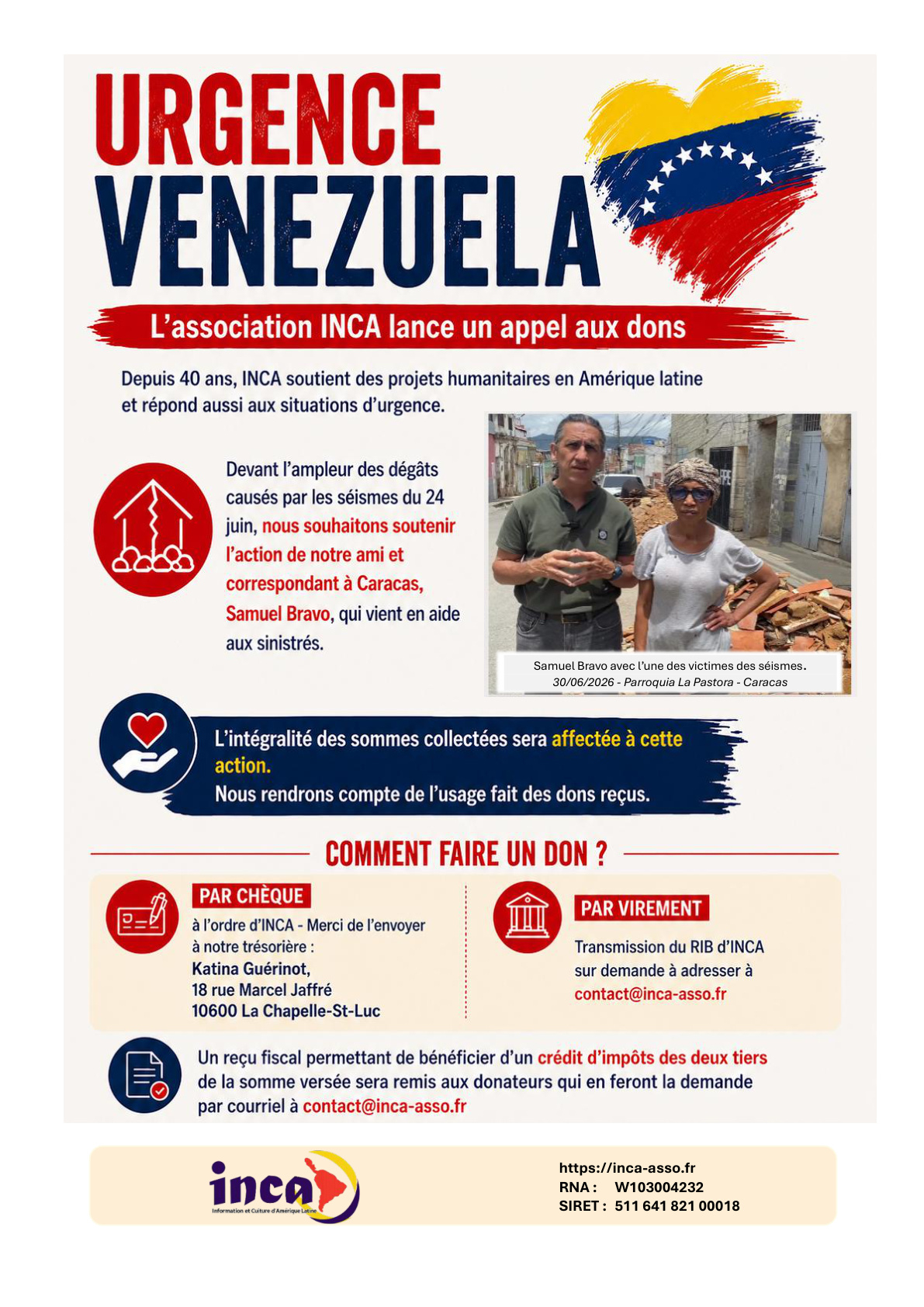 Appel aux dons-Venezuela